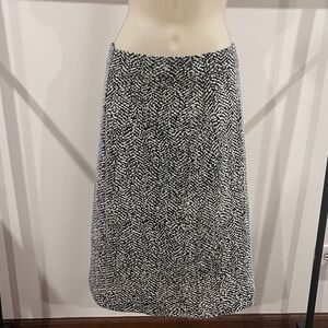 Lands' End Stretch Academia Office Midi Skirt Geometric Zebra Print